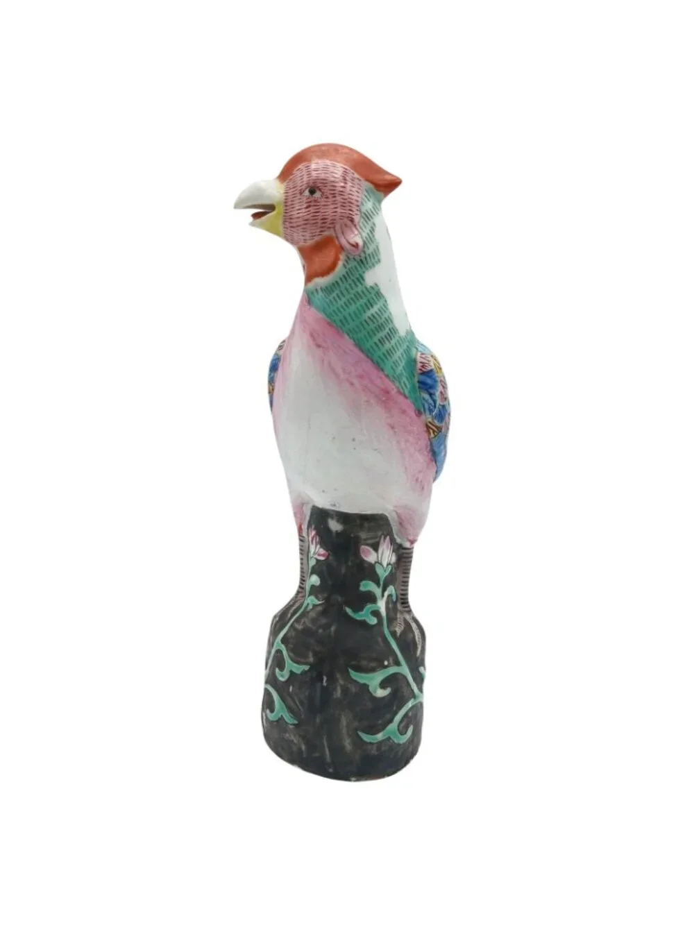 Antique Chinese Phoenix Bird Figurine Famille Rose Porcelain China Mark 8